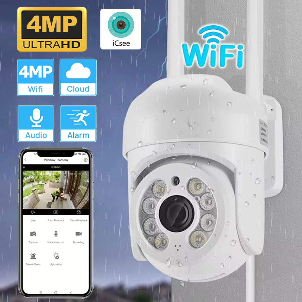 Smart Home Cctv Camera - ICsee 4MP Wireless PTZ Security Camera