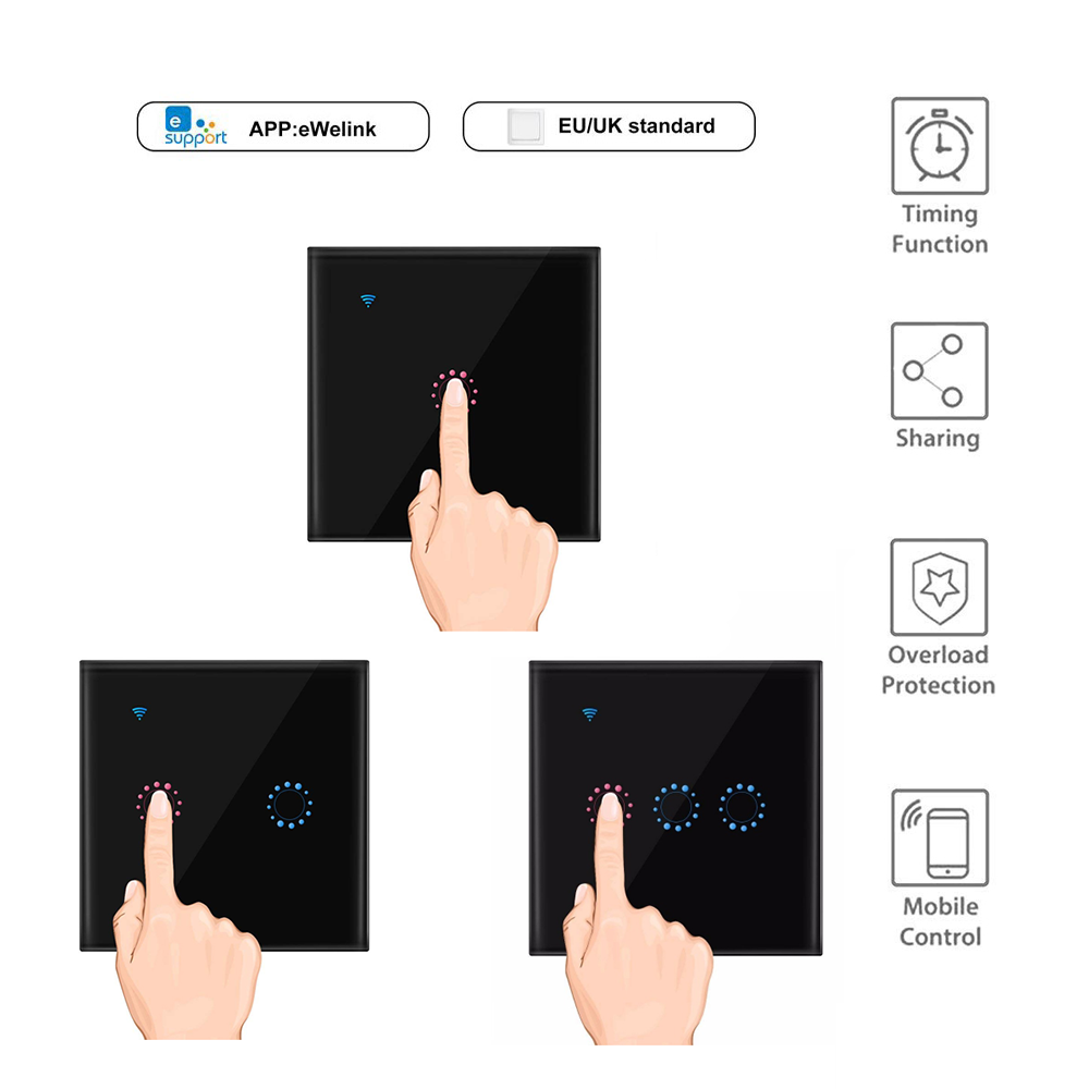 WiFi Smart Switch 10A 2200W/Ga - đánh giá và giá Smart Home Voice Control