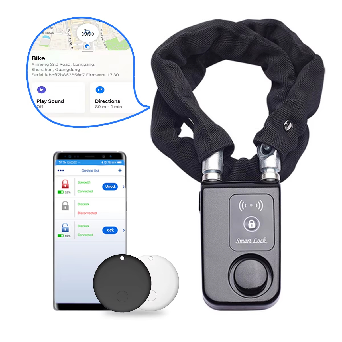 110dB Alarm Bike Chain Lock wi - đánh giá và giá Smart Home Hub Apple