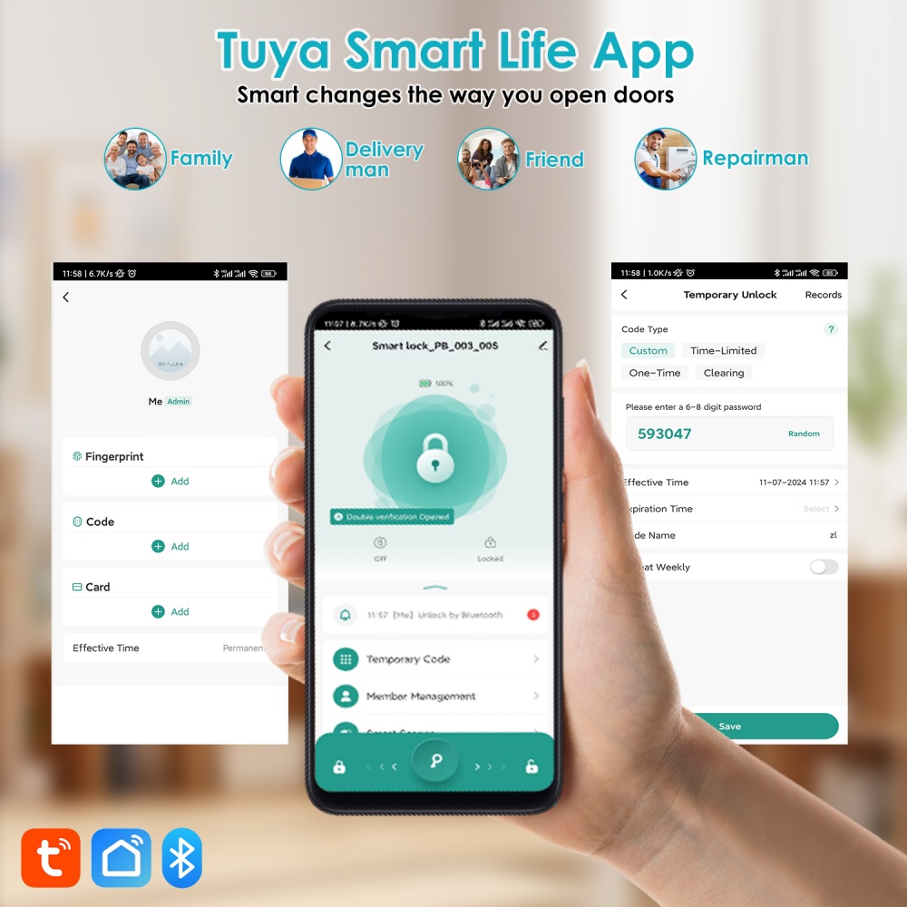 YFK Tuya 5-in-1 Smart Door Han - đánh giá và giá Smart Home Interior